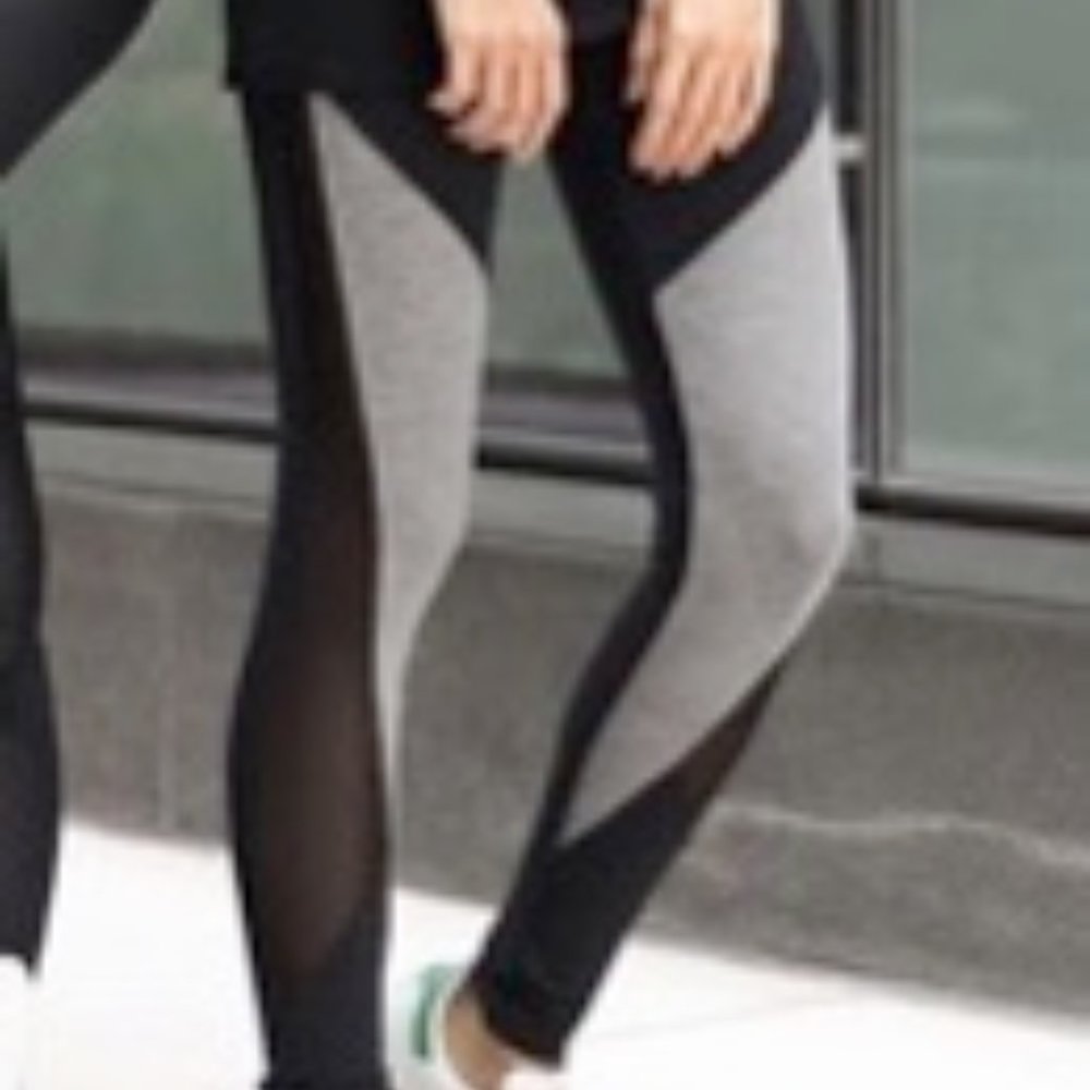 Peony and Me Color Block Mesh Leggings Small